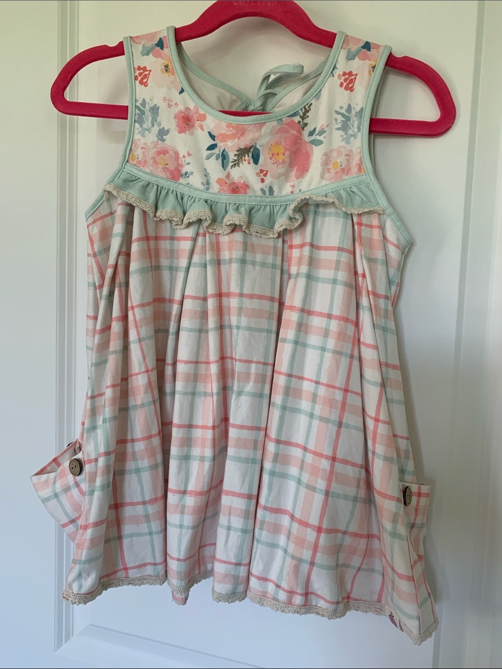 Cheeky Plum Peach and Mint Floral Tunic & Shorts Set 5T